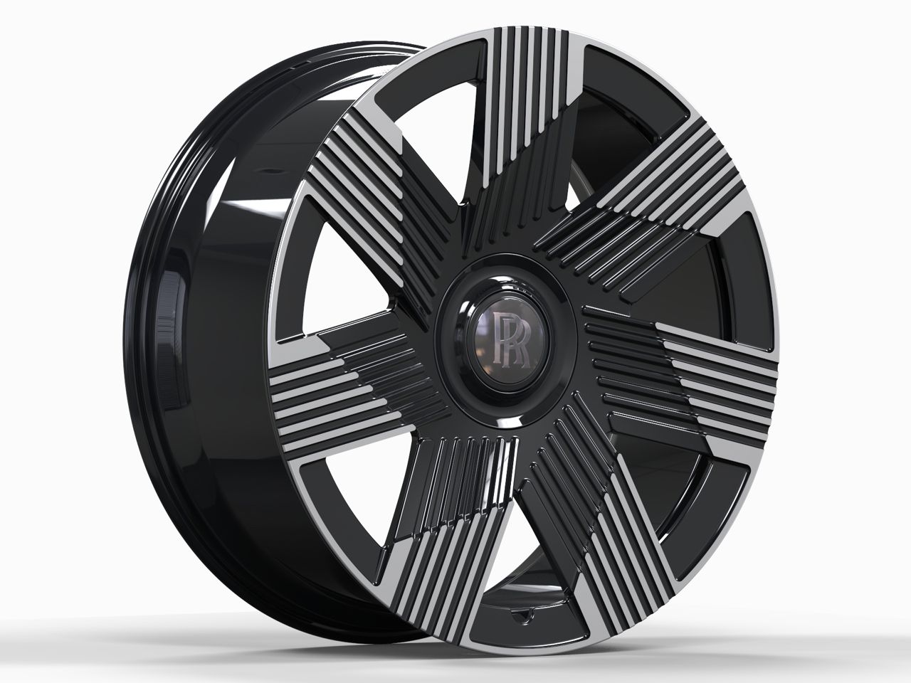 24" Rolls Royce Ghost Cullinan Phantom Forged Gloss Black Machined Style 2412 Wheels & Rims