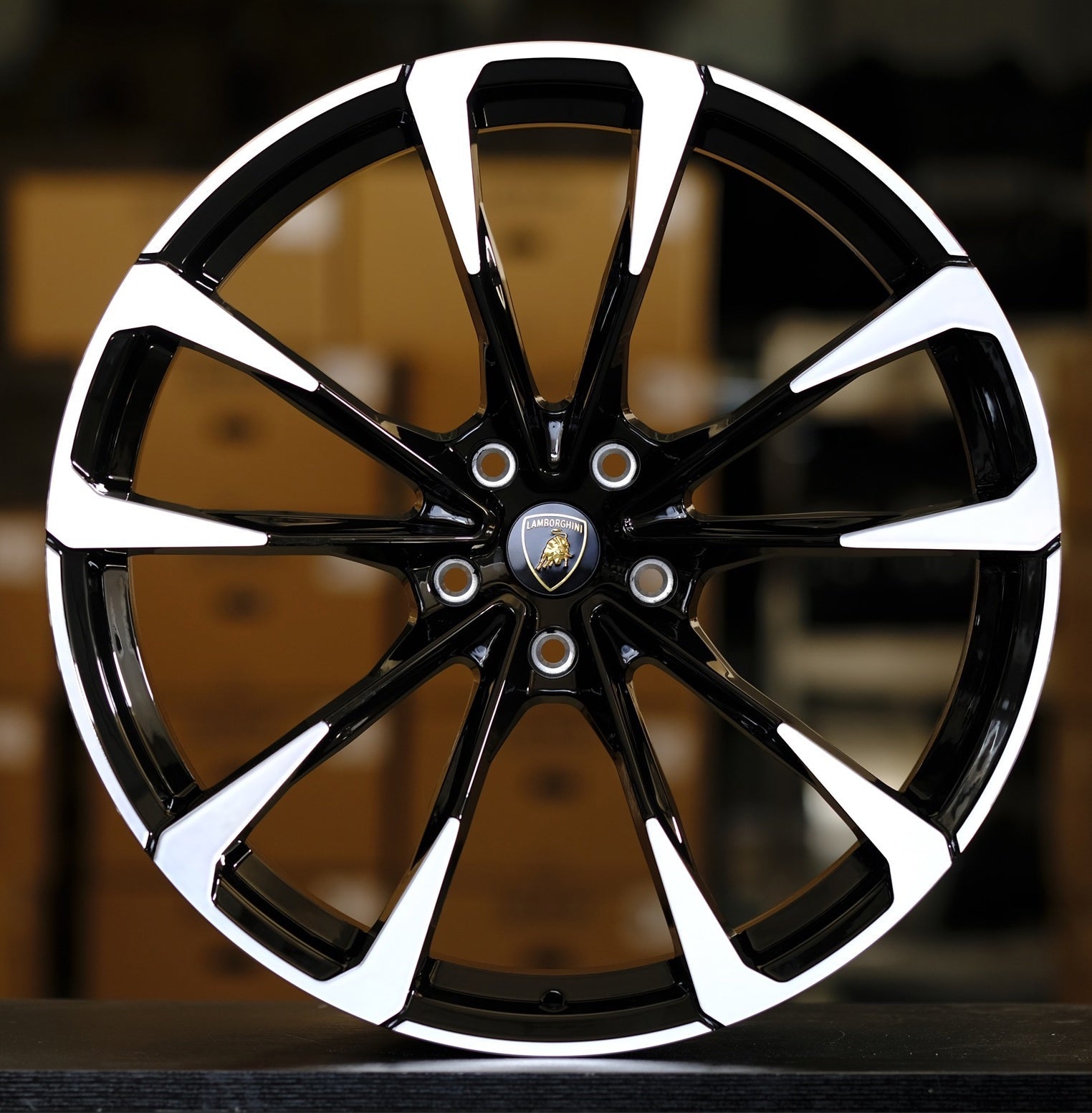 22" Lamborghini Urus Forged Staggered Black Machined Style 11 Wheels & Rims