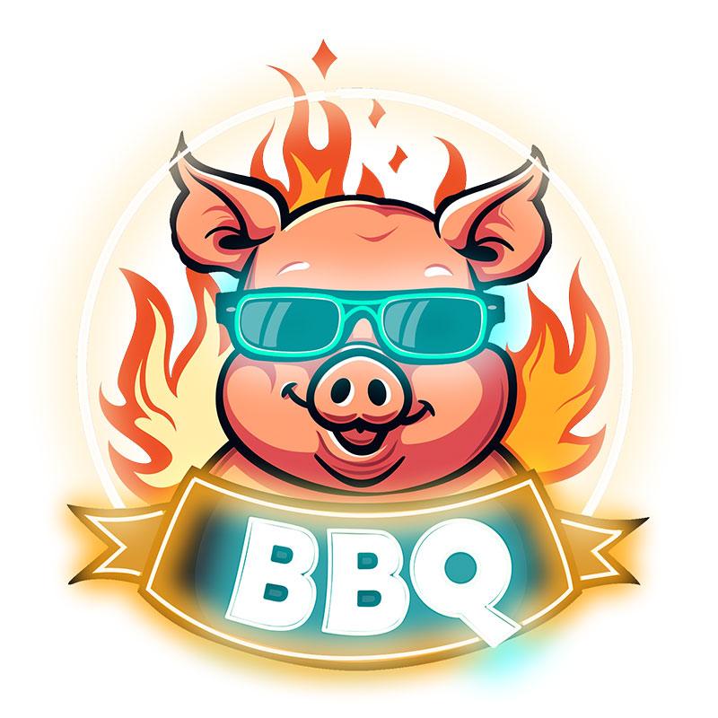 Wild Hog Barbecue Feast: neon signs A Tasty Time Under the Circular Lights，White Lights