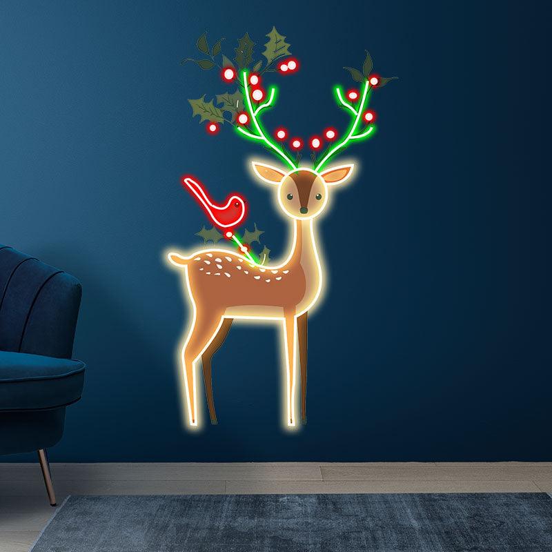 Christmas Elk Decoration - Spreading Christmas Cheer and Lighting Up the Holiday Season neon signs