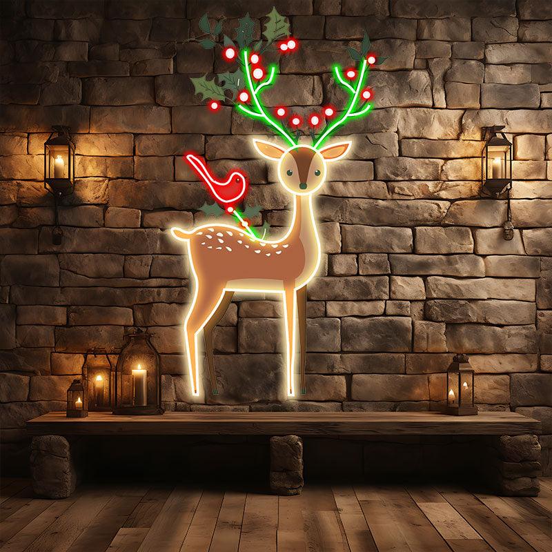 Christmas Elk Decoration - Spreading Christmas Cheer and Lighting Up the Holiday Season neon signs