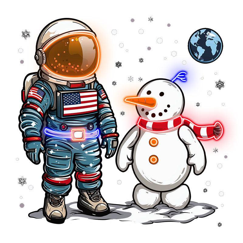 Christmas astronauts and snowmen: a marvelous encounter between the stars and the snow and ice neon signs