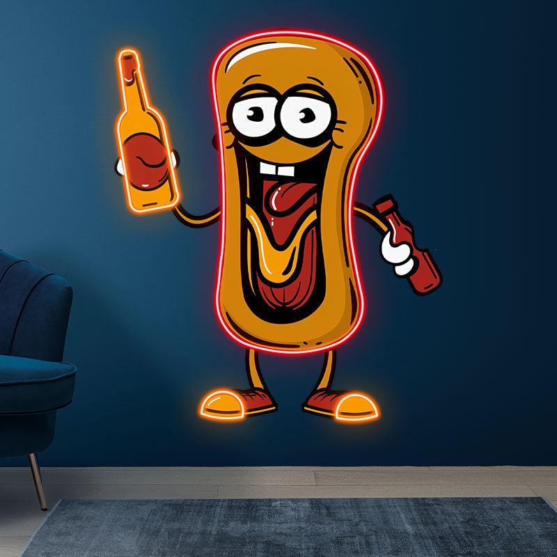 Hot Dog Boy:neon signs Tantalize your taste buds with a tasty journey of ketchup!