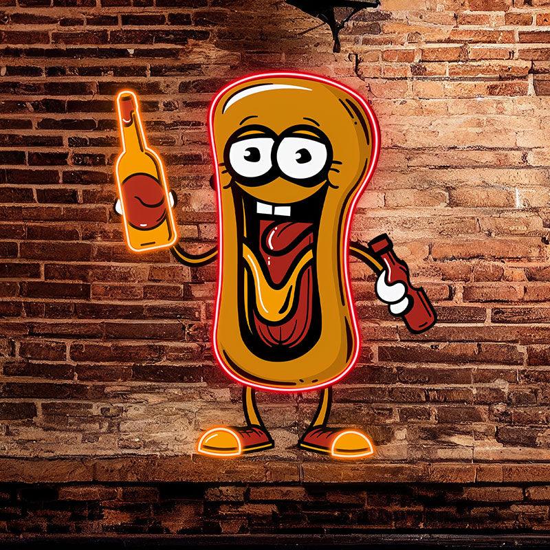 Hot Dog Boy:neon signs Tantalize your taste buds with a tasty journey of ketchup!