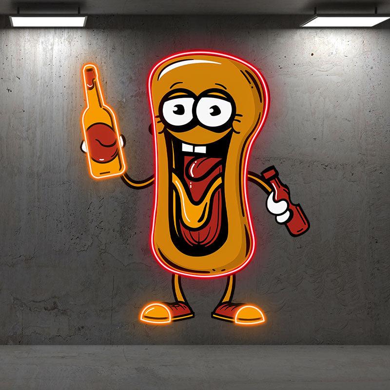 Hot Dog Boy:neon signs Tantalize your taste buds with a tasty journey of ketchup!