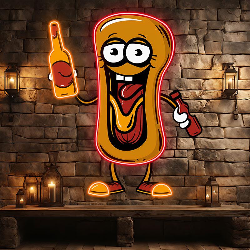 Hot Dog Boy:neon signs Tantalize your taste buds with a tasty journey of ketchup!