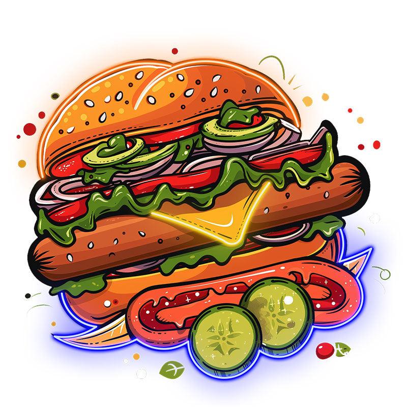 Tasty Burger Neon signs - Creative LED Decorative Lights with Multiple Ham and Vegetable Elements