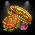 Creative Hot Dog Burger neon signs - A delicious combination of rich ham and fresh vegetables for double the flavor!