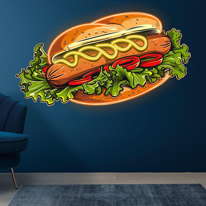 Creative Neon signs | Big Hamburger Hot Dog Vegetable Shape LED Lights | Restaurant, Kitchen, Party Decoration Lights