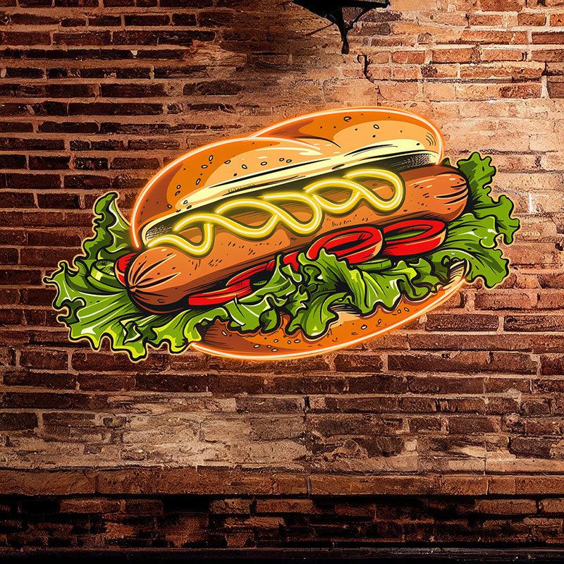 Creative Neon signs | Big Hamburger Hot Dog Vegetable Shape LED Lights | Restaurant, Kitchen, Party Decoration Lights