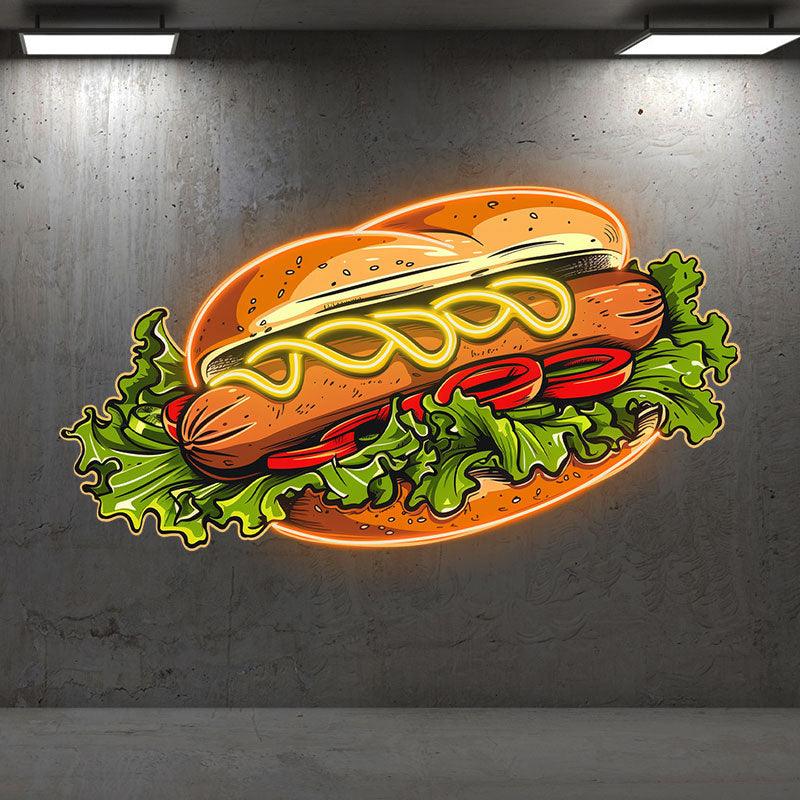 Creative Neon signs | Big Hamburger Hot Dog Vegetable Shape LED Lights | Restaurant, Kitchen, Party Decoration Lights