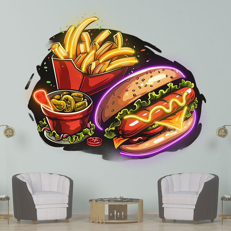 Tasty Set | Burger, Fries & Ice Cream Combo | The Perfect Meal, The Perfect Taste neon signs