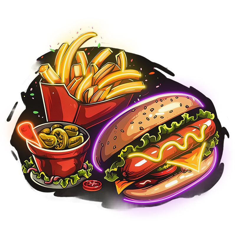 Tasty Set | Burger, Fries & Ice Cream Combo | The Perfect Meal, The Perfect Taste neon signs