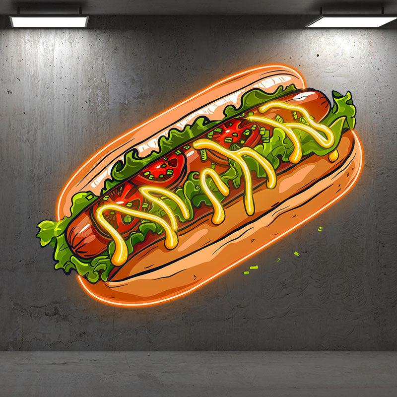 Creative Neon signs| Tasty Burger | Big Burger with Ham and Fresh Vegetables | Every Bite is a Treat, Stylized LED Lights | Restaurant, Kitchen, Party Decoration