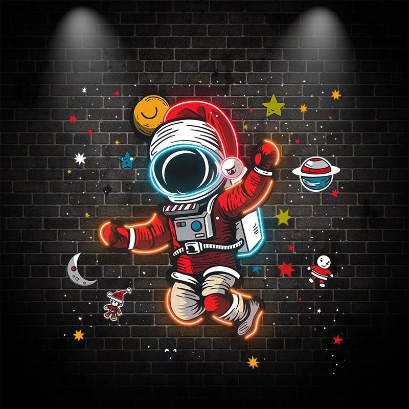 Astronaut Santa's Space Adventure: Spreading Holiday Cheer Among the Stars neon signs