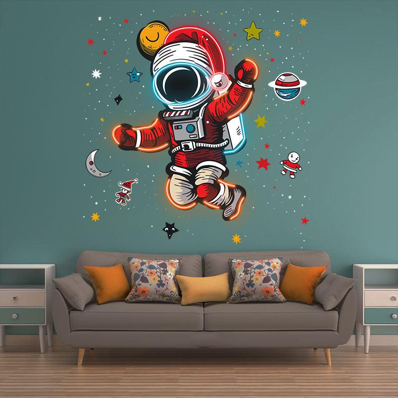 Astronaut Santa's Space Adventure: Spreading Holiday Cheer Among the Stars neon signs