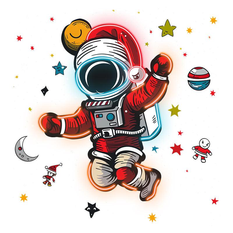 Astronaut Santa's Space Adventure: Spreading Holiday Cheer Among the Stars neon signs