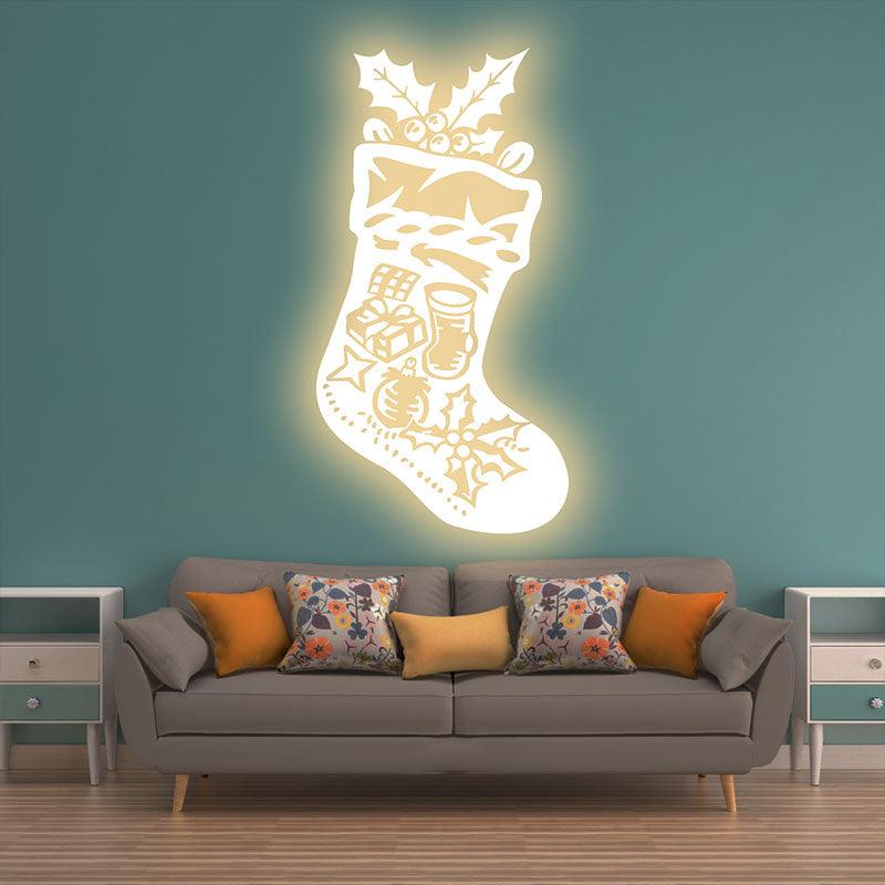 Golden LED Christmas Stockings | Creative holiday decorations, perfect for decorating your home  neon signs