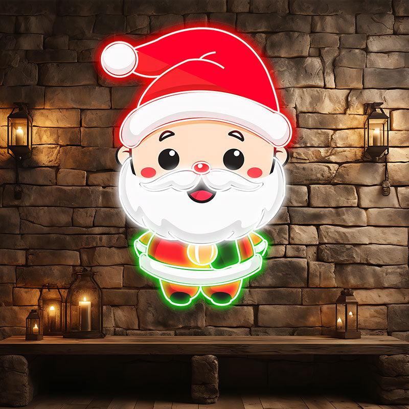Cute Cartoon Santa Claus LED Neon signs | Long Beard Red Hat, Light Up the Holiday Cheer