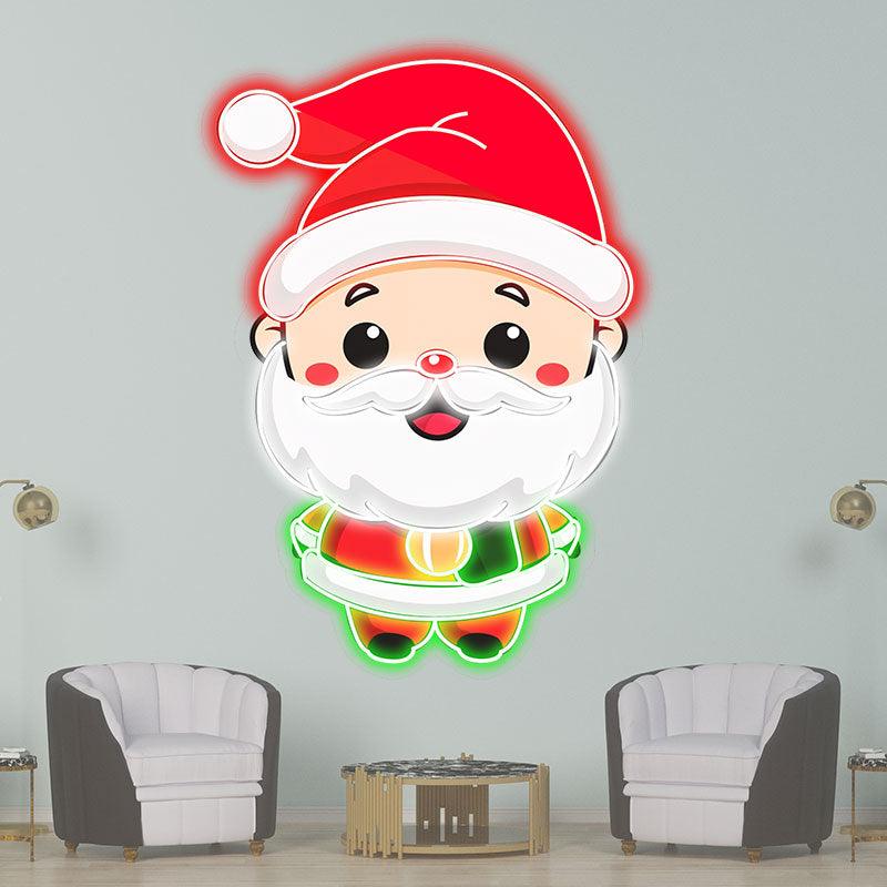 Cute Cartoon Santa Claus LED Neon signs | Long Beard Red Hat, Light Up the Holiday Cheer