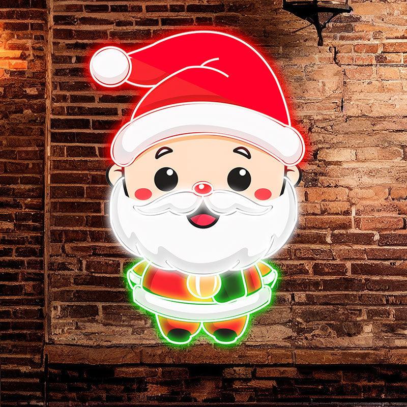 Cute Cartoon Santa Claus LED Neon signs | Long Beard Red Hat, Light Up the Holiday Cheer