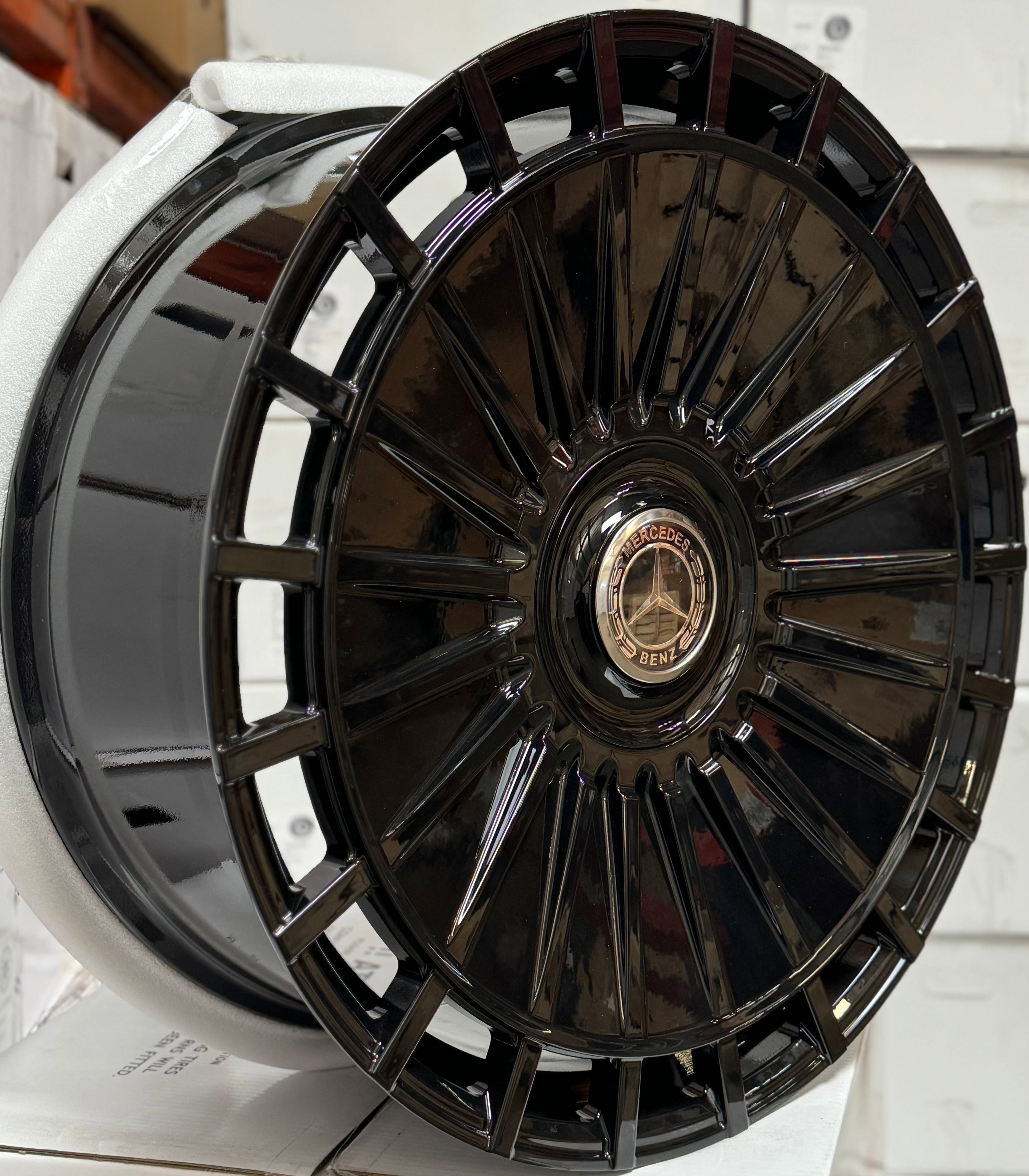 22" Mercedes S-Class S550 S580 Forged Staggered Gloss Black Style 63 Wheels & Rims