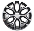 26" GMC Chevy Sierra Denali Yukon Tahoe Snowflake Black Machined Wheels & Rims