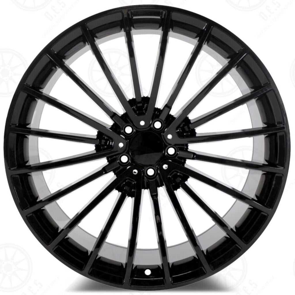 20" Mercedes S-Class S550 S580 S600 Staggered Gloss Black Style 45 Wheels & Rims