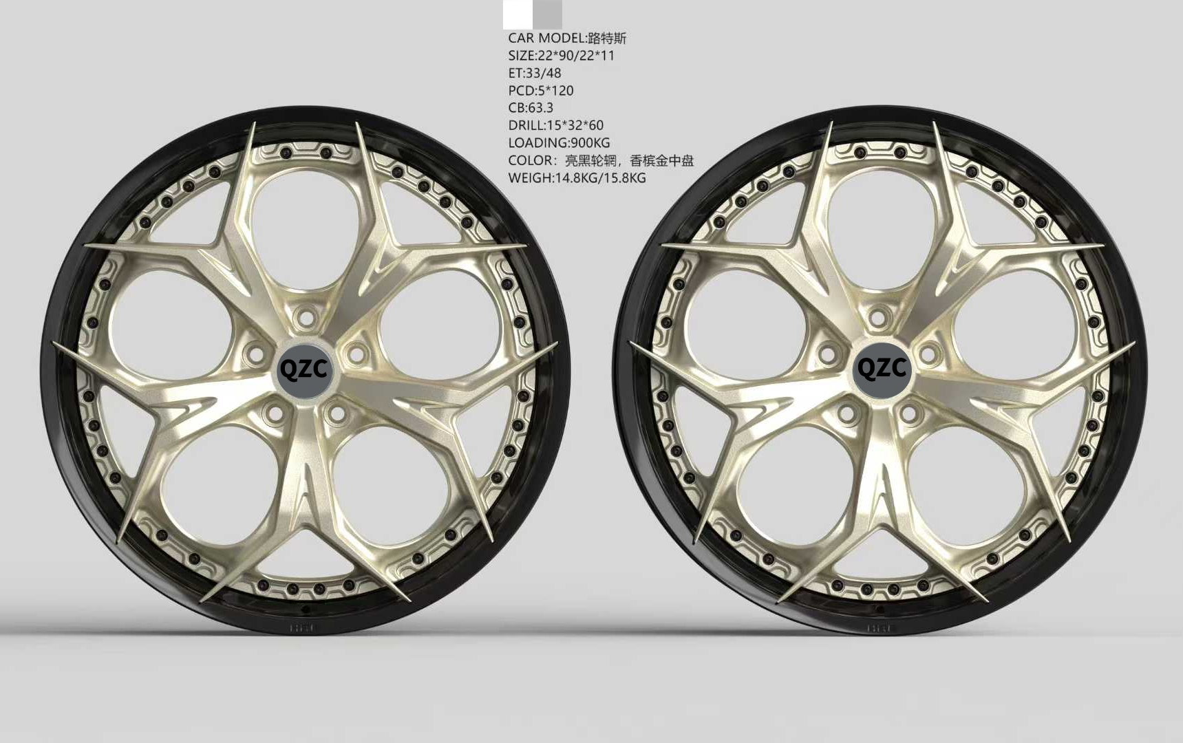 Two piece forged wheel hub