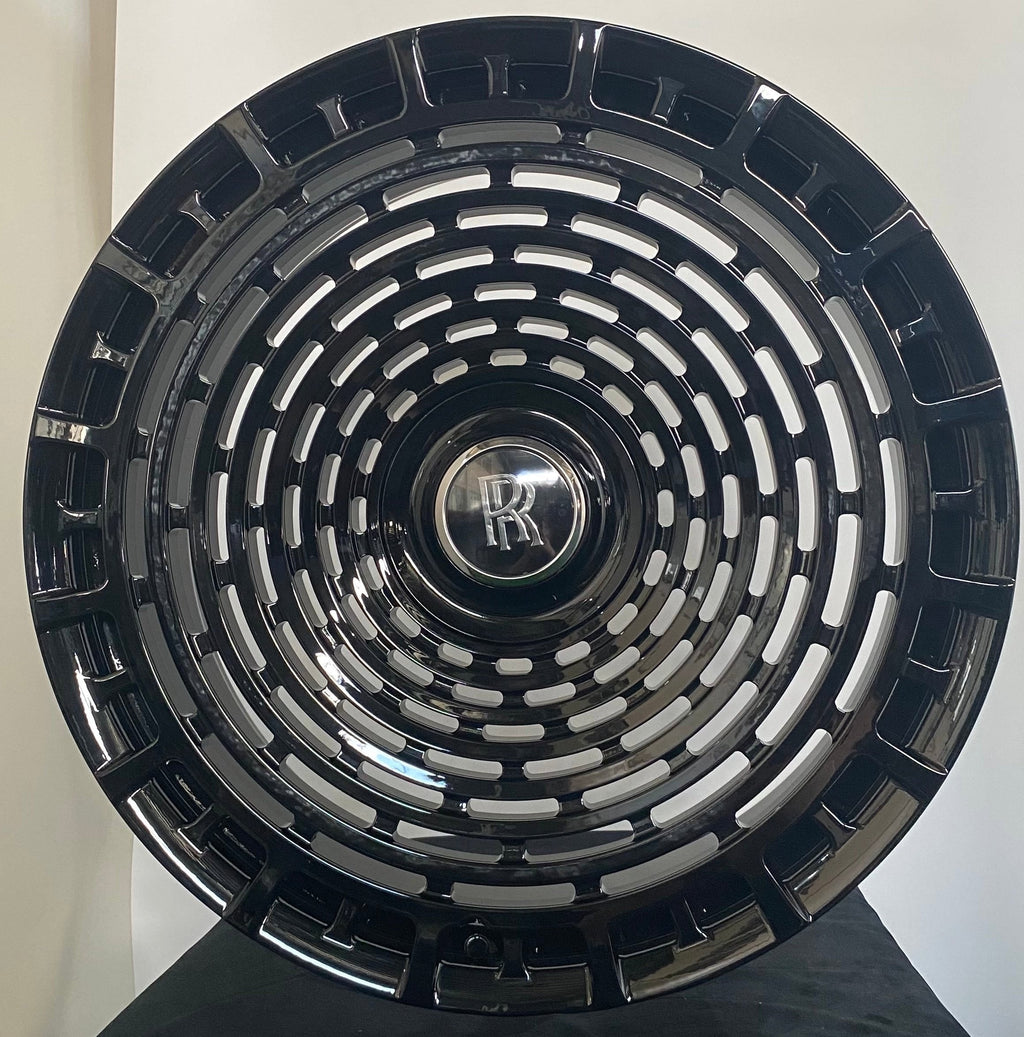 24" Rolls Royce Ghost Cullinan Phantom Forged Gloss Black Style 23 Wheels & Rims