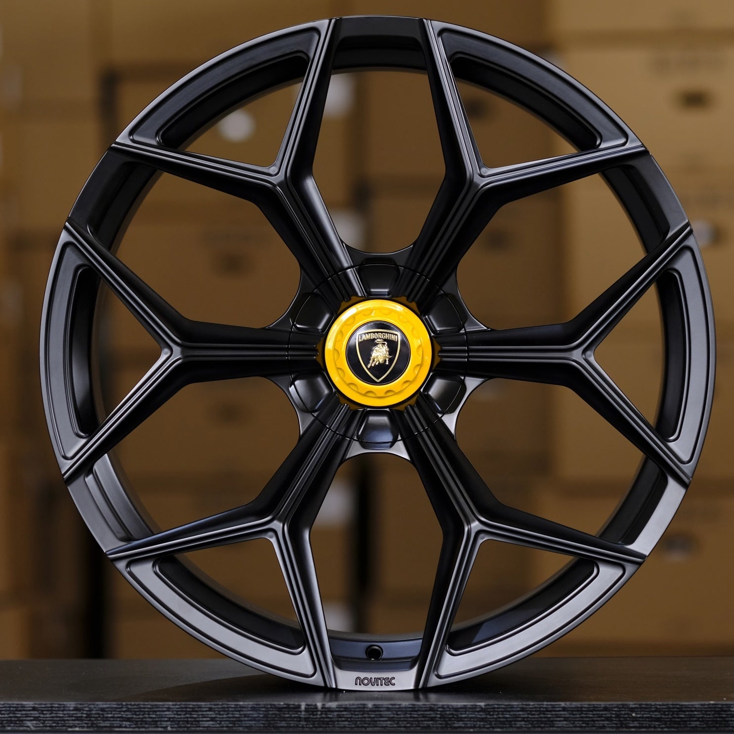 23" Lamborghini Urus Forged Staggered Matte Black Style 12 Wheels & Rims