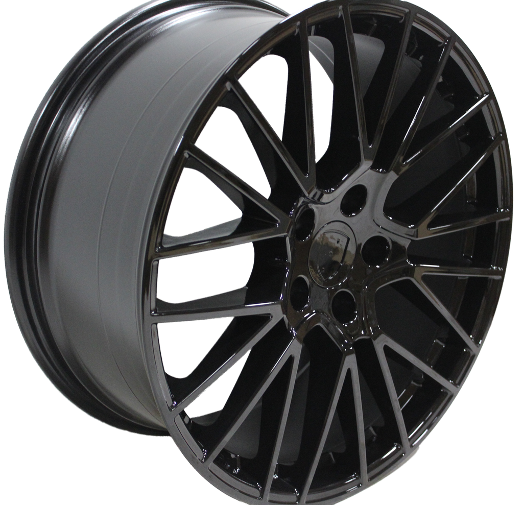 21" Porsche Macan S GTS Turbo Staggered Gloss Black Mesh Wheels & Rims