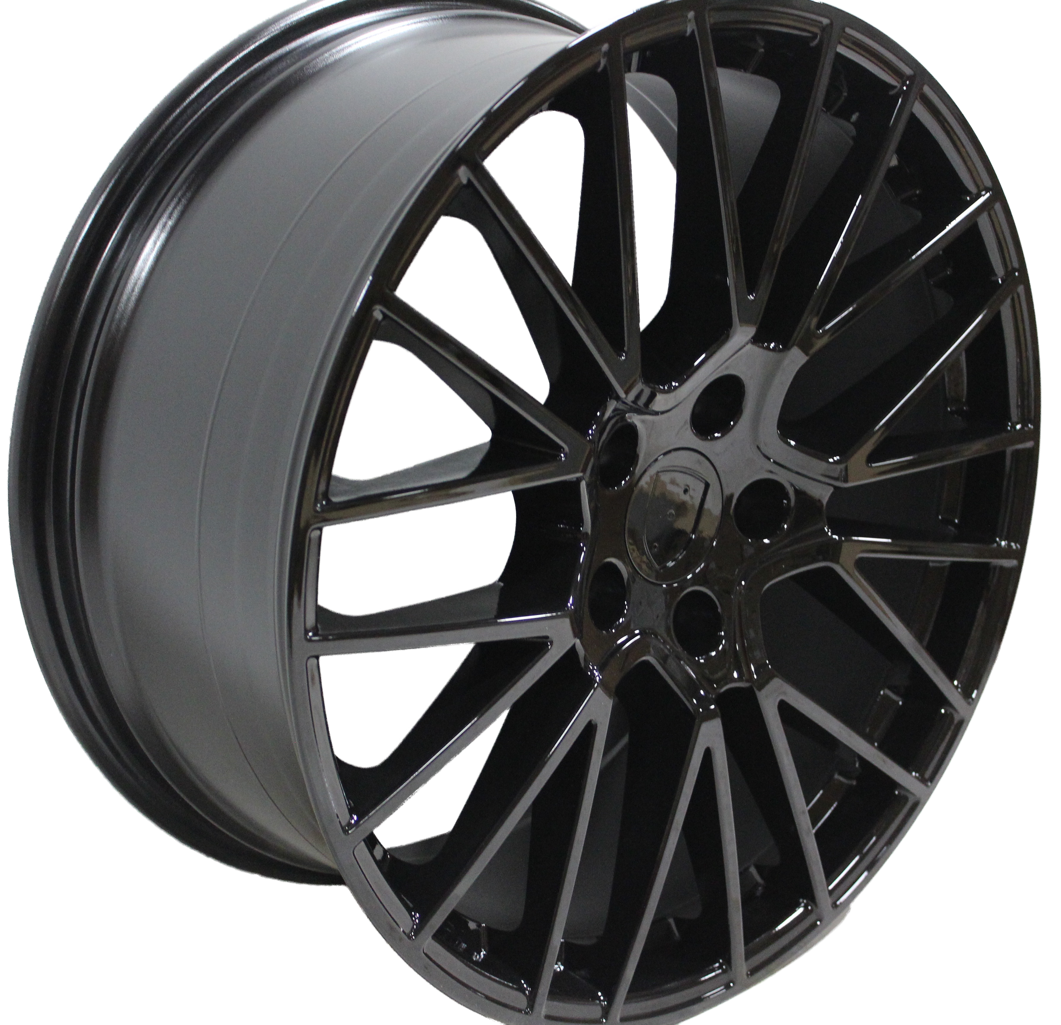 21" Porsche Macan S GTS Turbo Staggered Gloss Black Mesh Wheels & Rims