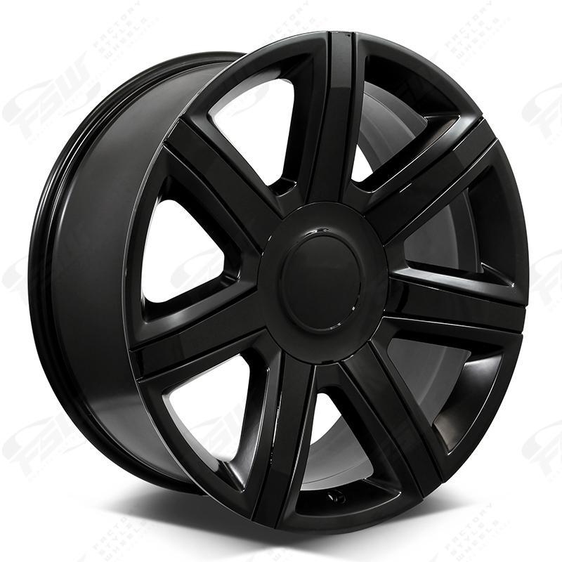 26" Cadillac Escalade ESV Tahoe Yukon Black Gloss Black Inserts Wheels & Rims