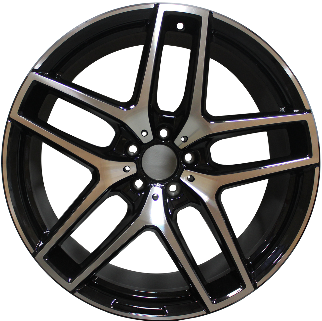 21" Mercedes ML GL GLE GLS Staggered Black Machined Wheels & Rims
