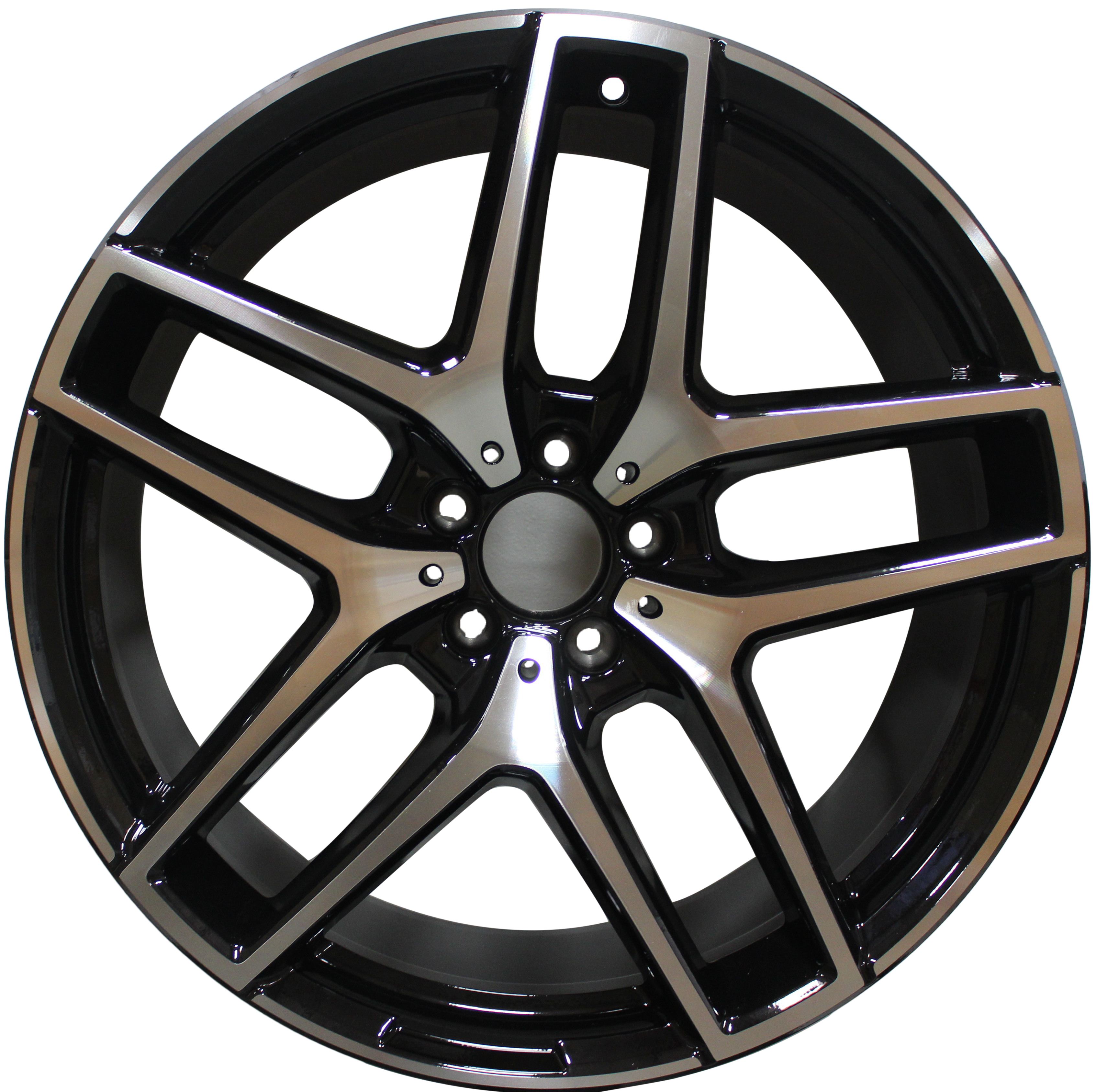 21" Mercedes ML GL GLE GLS Staggered Black Machined Wheels & Rims