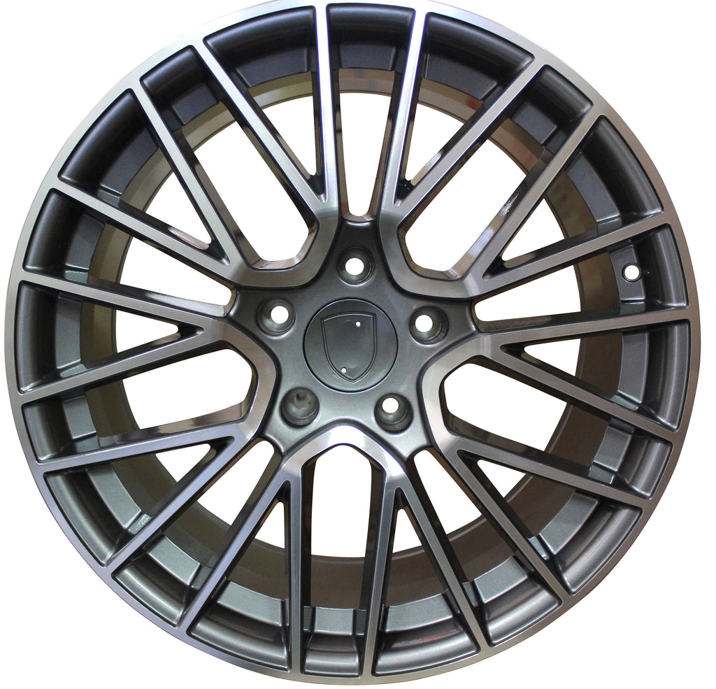 21" Porsche Cayenne Audi Q7 Spyder Mesh Gunmetal Machined Wheels & Rims