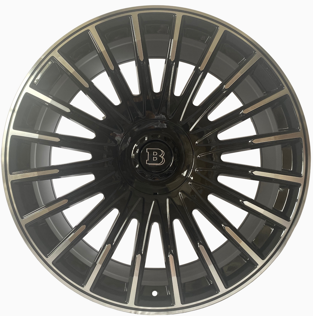 22" Mercedes G-Wagon G580 G550 G63 G65 Forged Brabus Platinum Style Gloss Black Machined Wheels & Rims