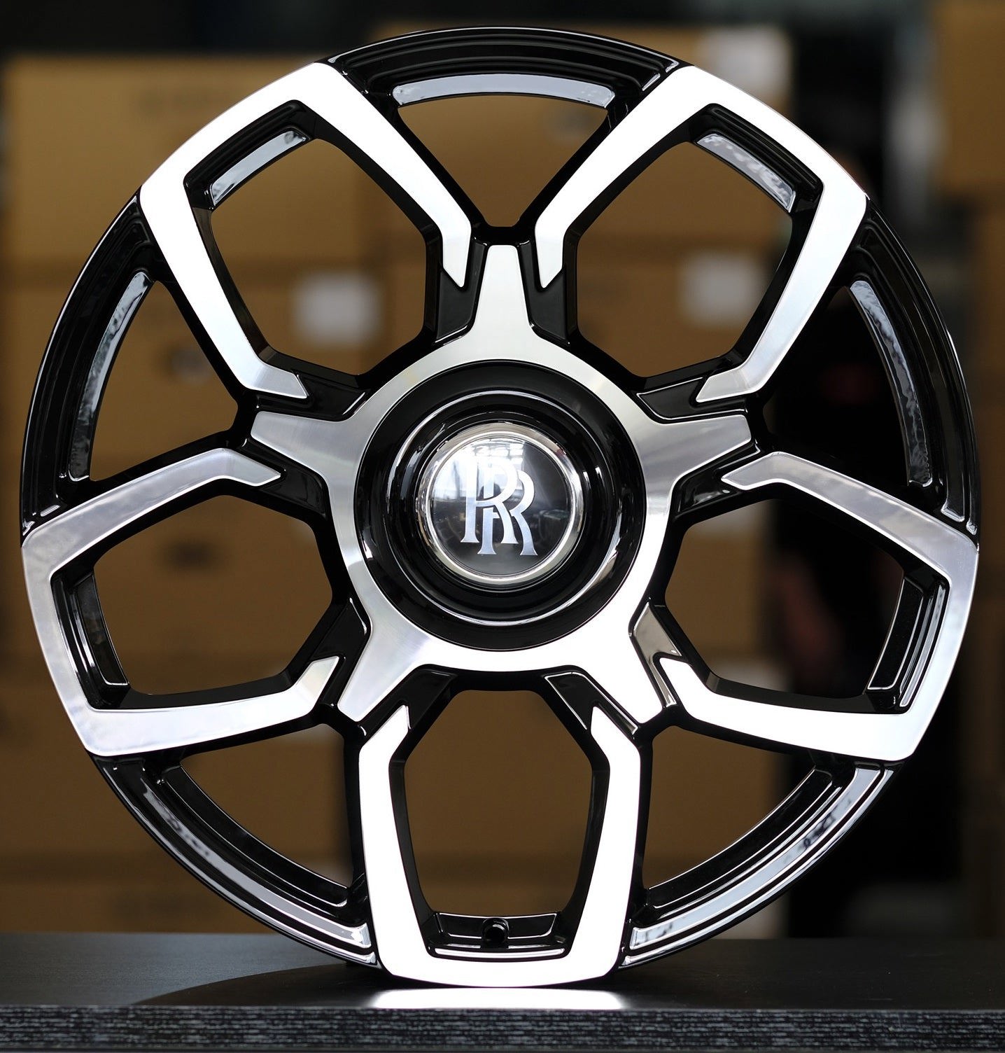 22" Rolls Royce Ghost Cullinan Phantom Forged Black Badge Black Machined Wheels & Rims