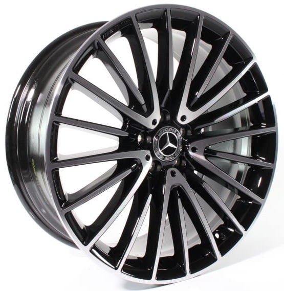 19" Mercedes S-Class S580 S600 S550 S63 Staggered Black Machined Wheels & Rims