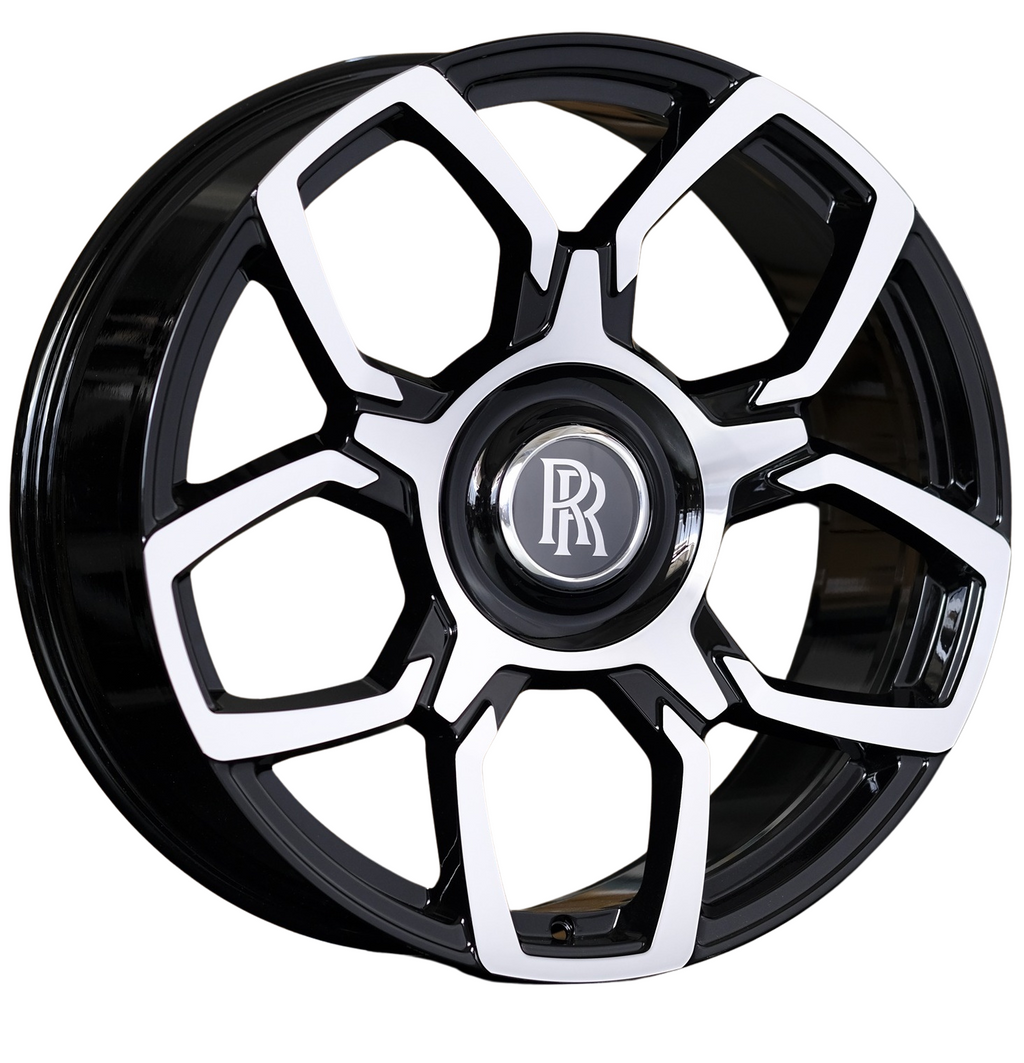 22" Rolls Royce Ghost Cullinan Phantom Forged Black Badge Black Machined Wheels & Rims