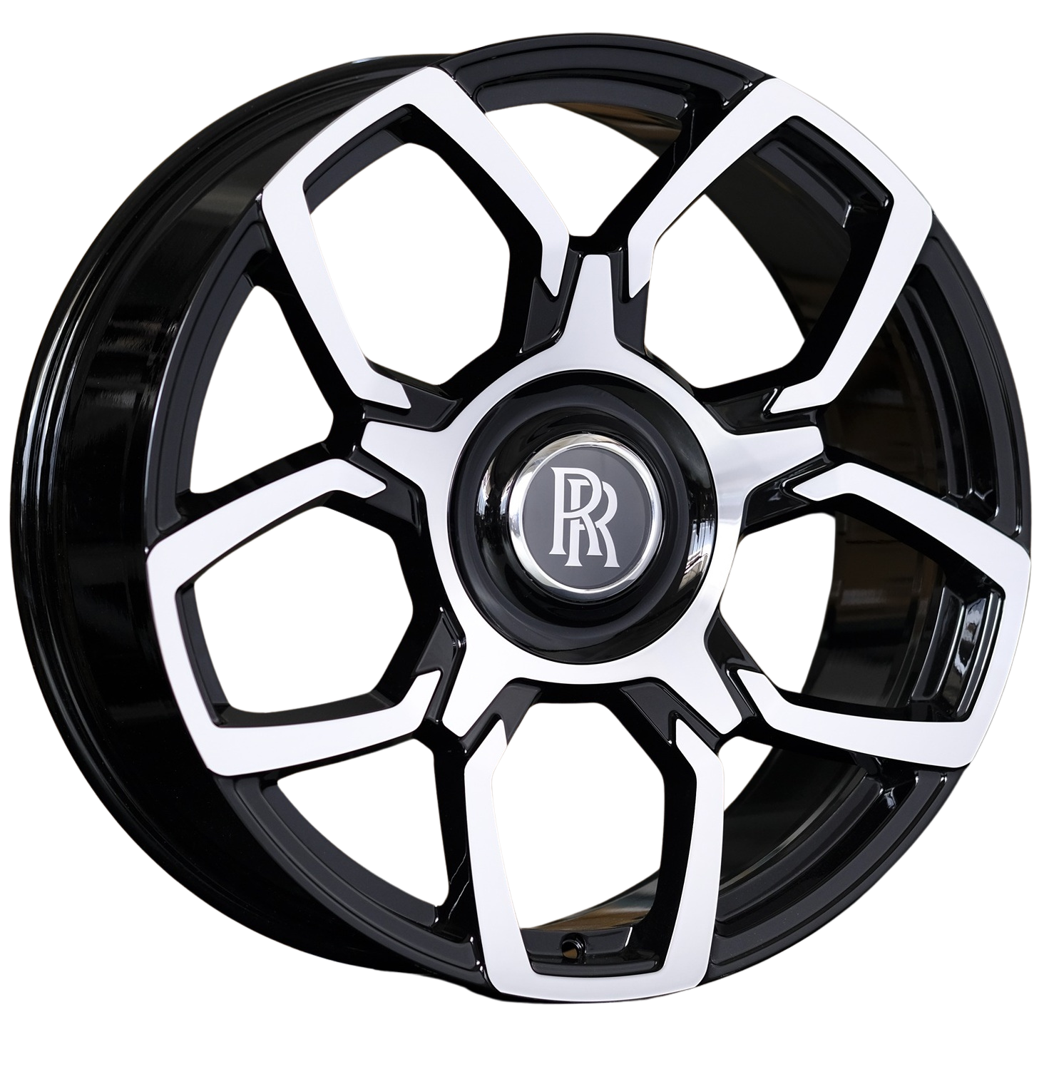 22" Rolls Royce Ghost Cullinan Phantom Forged Black Badge Black Machined Wheels & Rims