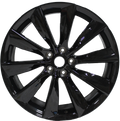 21" Tesla Model S Model X Staggered Twist Spoke Satin Black Wheels & Rims