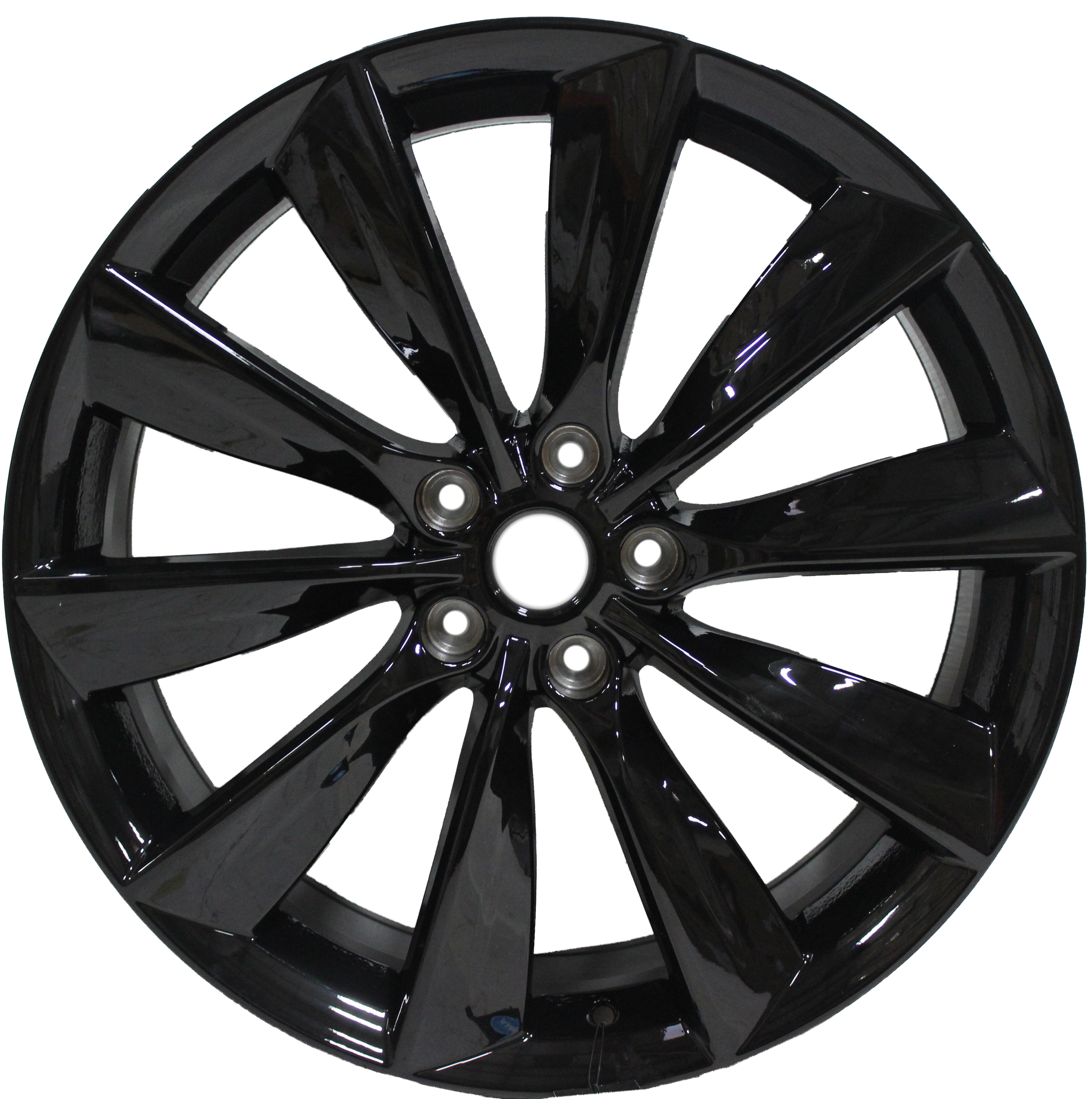21" Tesla Model S Model X Staggered Twist Spoke Satin Black Wheels & Rims