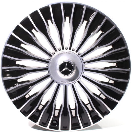 22" Mercedes S-Class S580 S600 Maybach Staggered Black Machined Wheels & Rims