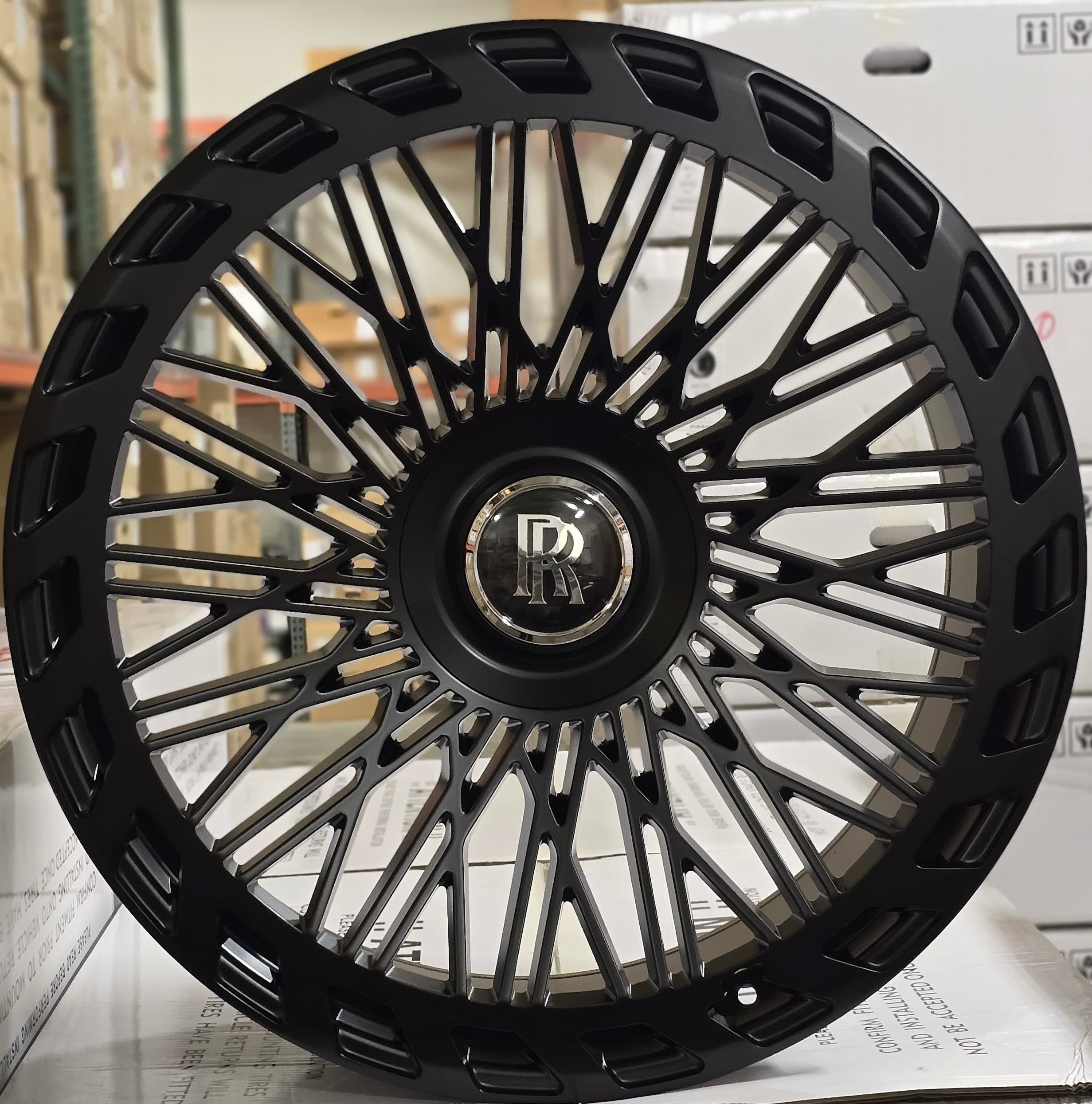 24" Rolls Royce Ghost Cullinan Phantom Forged Satin Black Style 27 Wheels