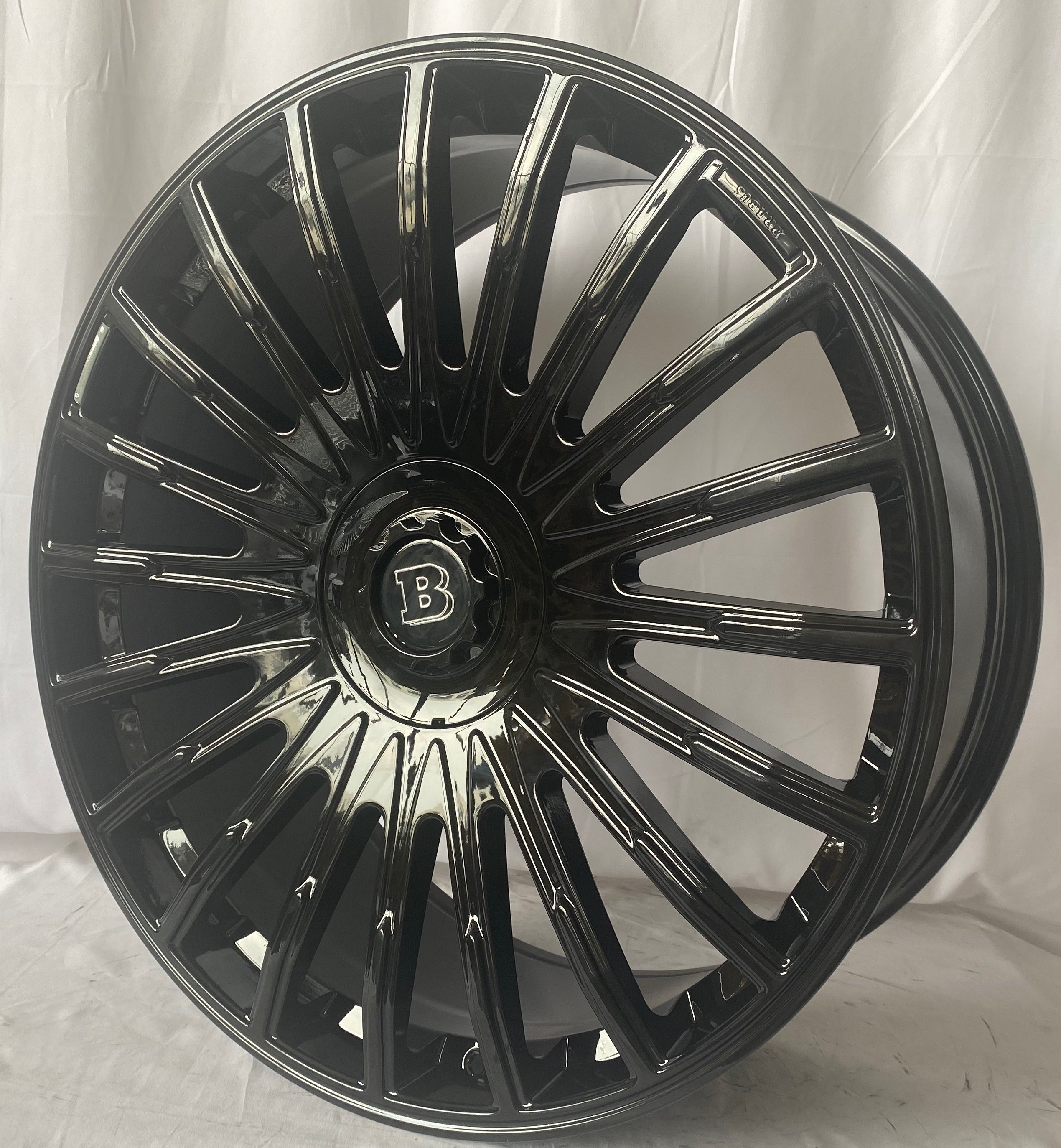 24" Mercedes G-Wagon G580 G550 G63 G65 Brabus Platinum Style Gloss Black Wheels & Rims