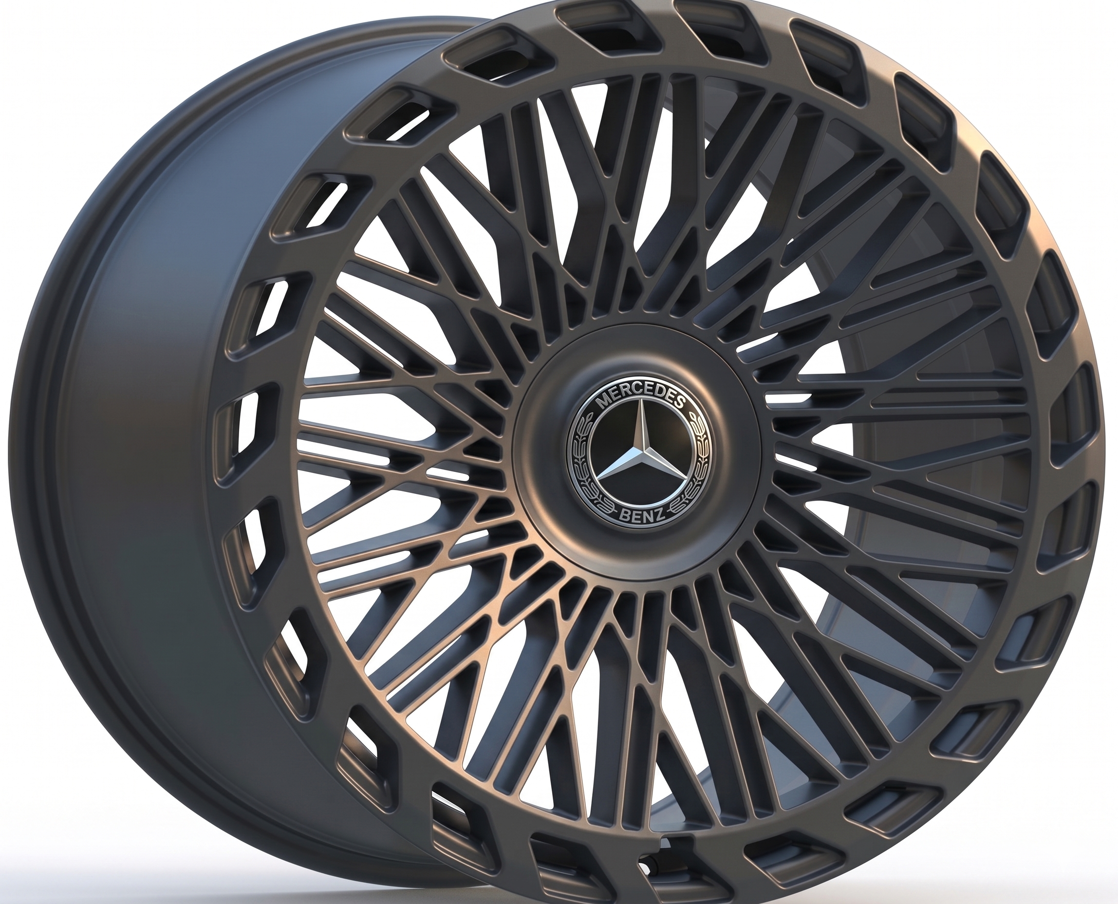 22" Mercedes S-Class Staggered Satin Black Style 66 Wheels