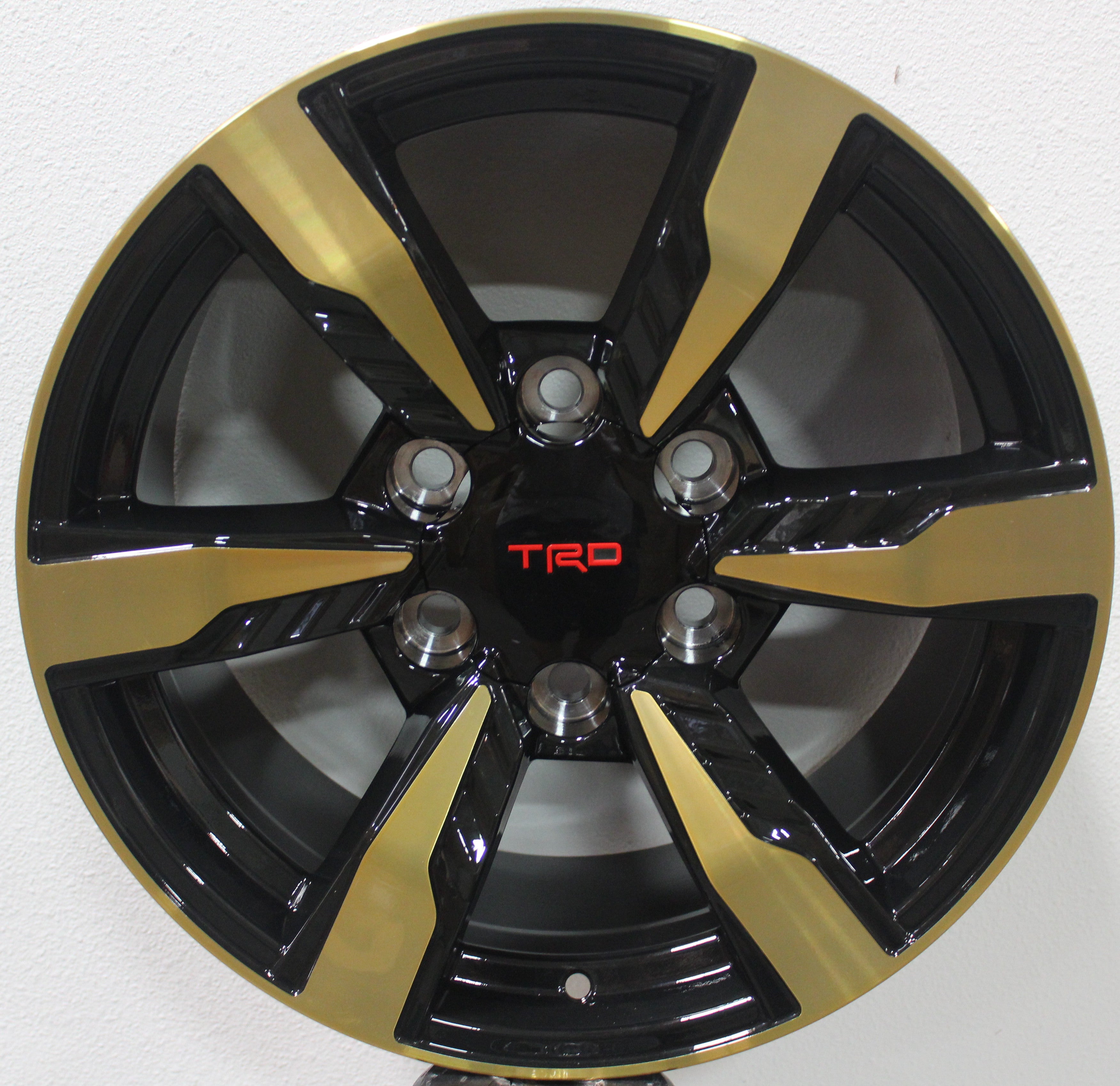 17" Toyota 4Runner FJ Cruiser Tacoma TRD Style Gloss Black & Gold Wheels & Rims