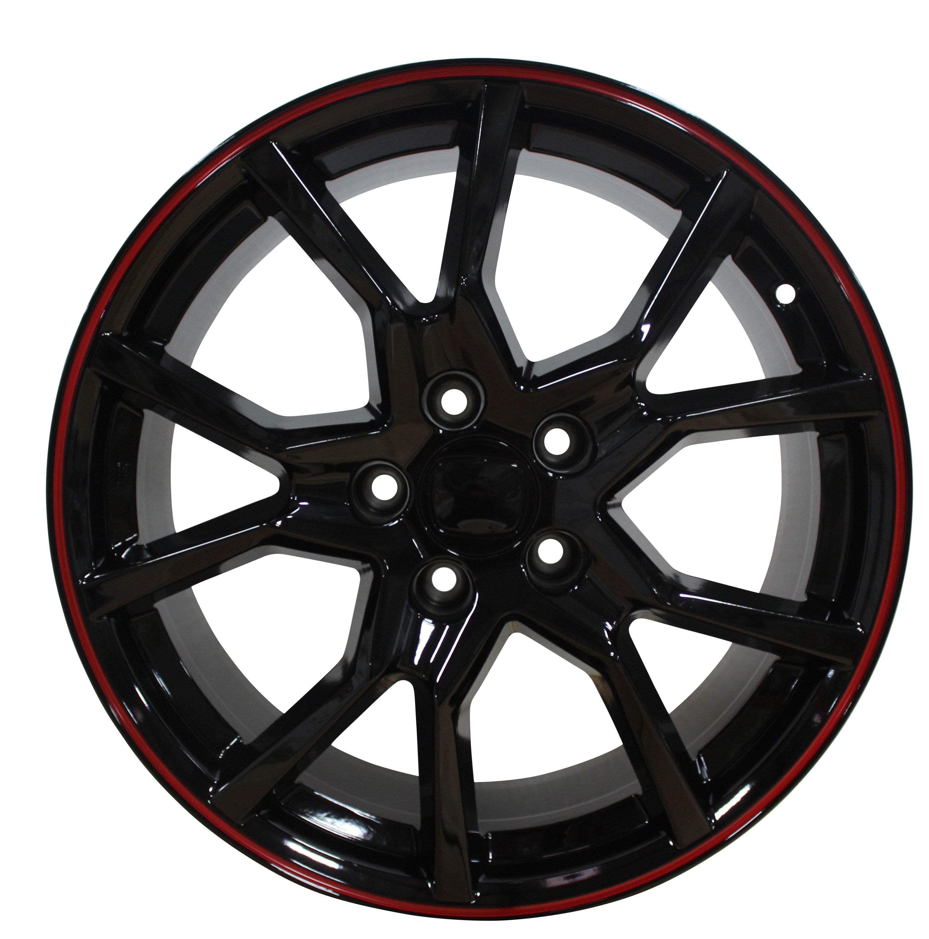 17" Honda Civic Accord Crosstour CR-V Type R Gloss Black Red Outline Wheels & Rims